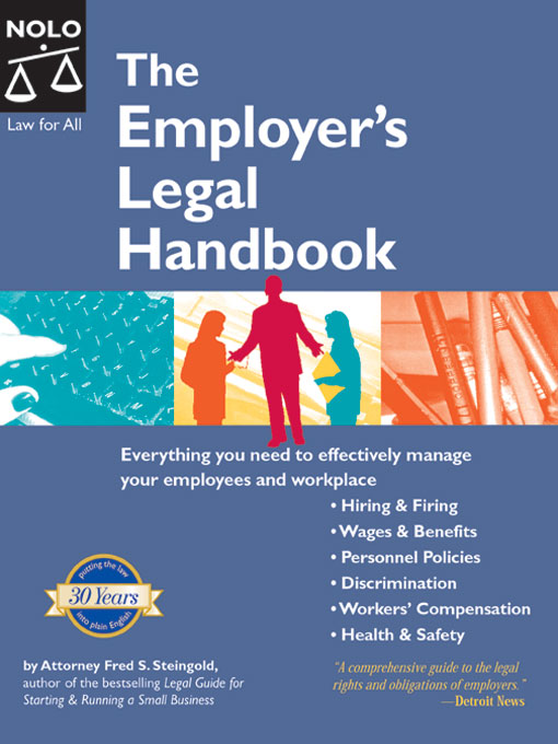 Title details for The Employer's Legal Handbook by Fred S. Steingold - Available